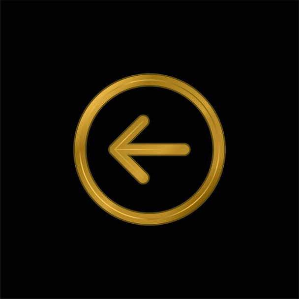 Botón trasero chapado en oro icono metálico o logo vector - Vector, imagen