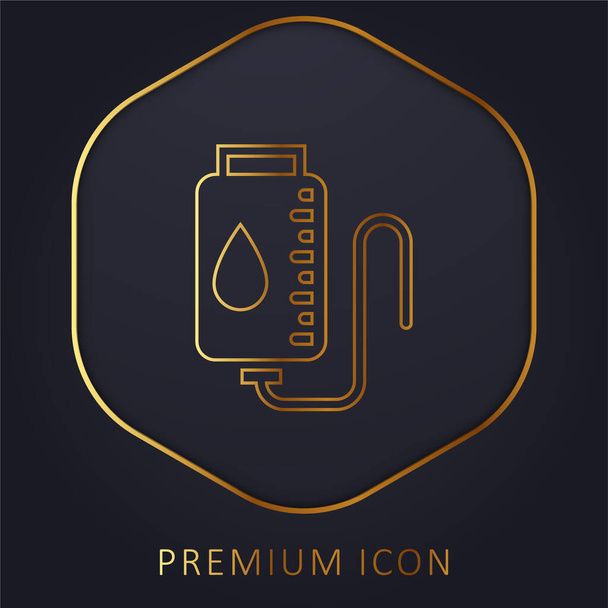 Blood Transfusion arany vonal prémium logó vagy ikon - Vektor, kép