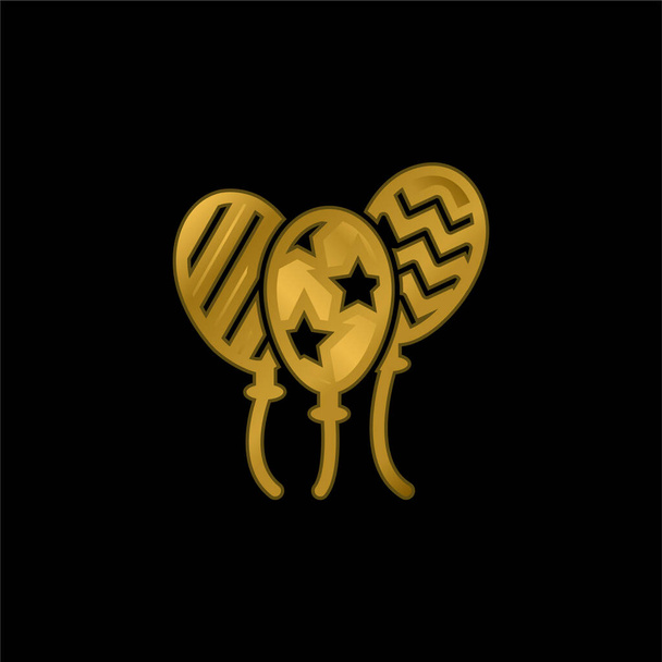 Balon altın kaplama metalik simge veya logo vektörü - Vektör, Görsel