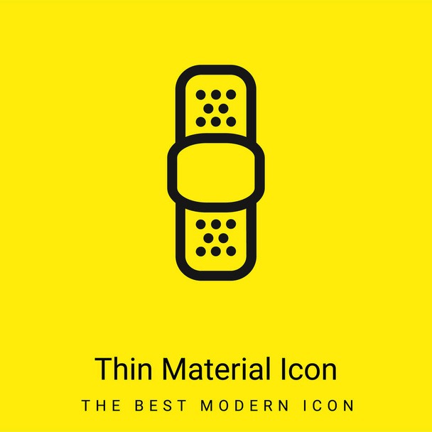 Band Aid minimal bright yellow material icon - Vector, Image