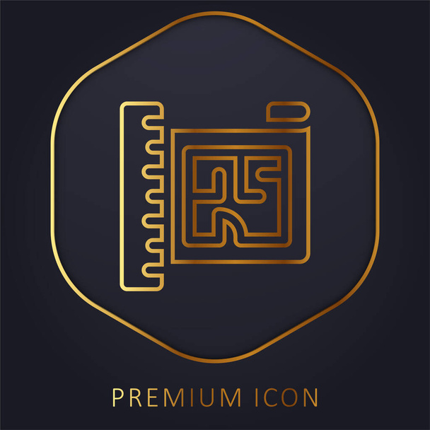 Logo premium o icono de la línea dorada Blueprint - Vector, Imagen