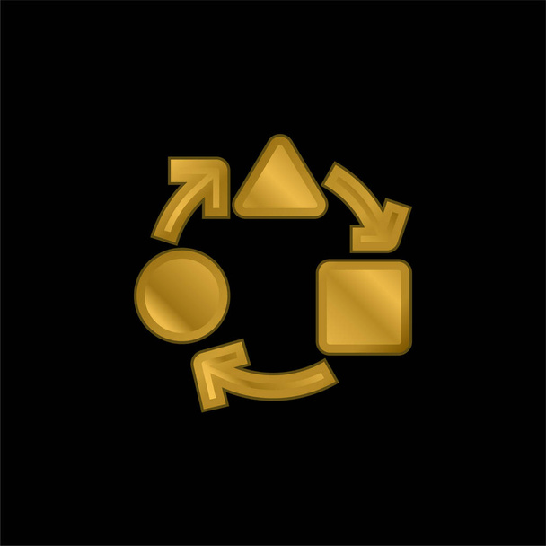 Adaptive gold plated metalic icon or logo vector - Vector, Image