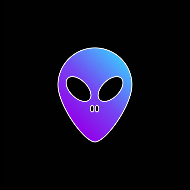 Alien Face blaues Gradientenvektorsymbol - Vektor, Bild