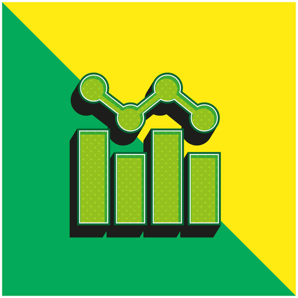 Bar Chart Πράσινο και κίτρινο σύγχρονο 3d διάνυσμα εικονίδιο λογότυπο - Διάνυσμα, εικόνα