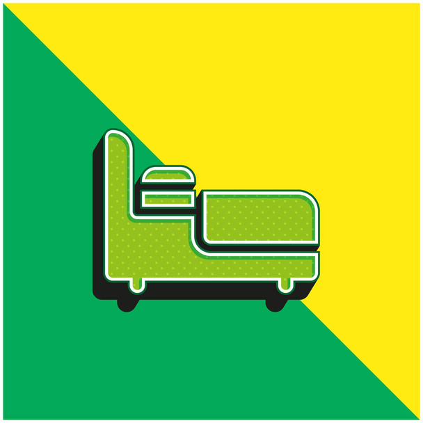 Lit vert et jaune moderne icône vectorielle 3d logo - Vecteur, image