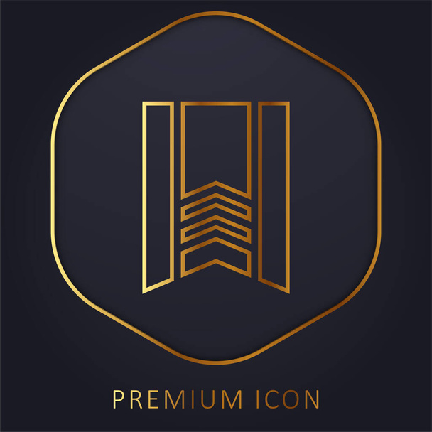 Banner gouden lijn premium logo of pictogram - Vector, afbeelding