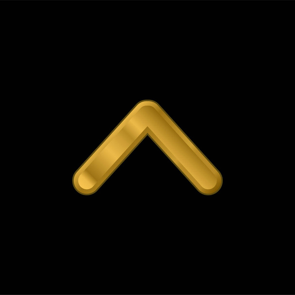 Ascendente Seta banhado a ouro ícone metálico ou vetor logotipo - Vetor, Imagem