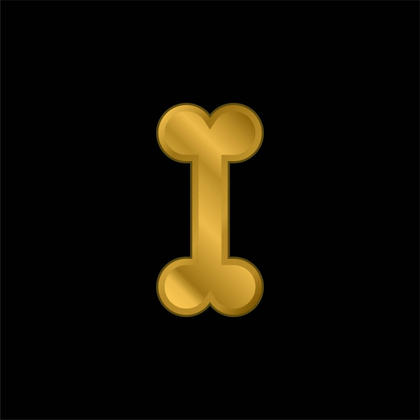 Hueso chapado en oro icono metálico o logo vector - Vector, imagen
