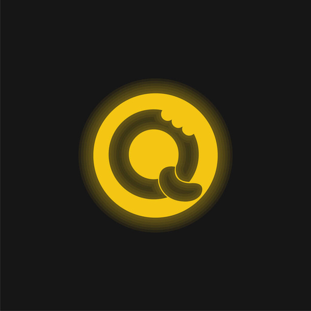 Bisquits Logo żółty świecący neon ikona - Wektor, obraz