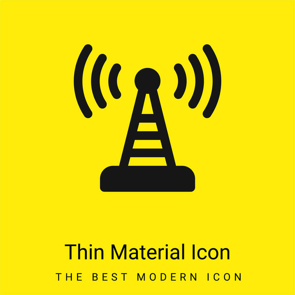 Antenni minimaalinen kirkkaan keltainen materiaali kuvake - Vektori, kuva
