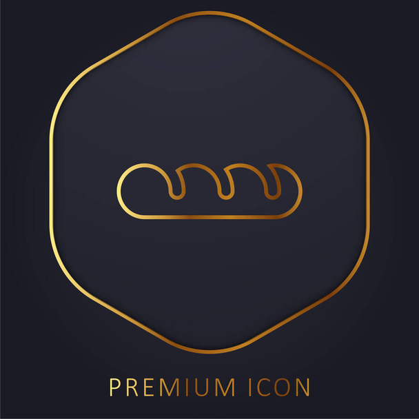 Baguette golden line premium logo or icon - Vector, Image