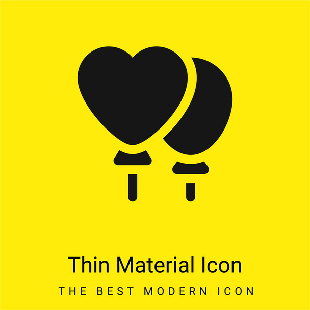 Globos mínimo icono de material amarillo brillante - Vector, Imagen