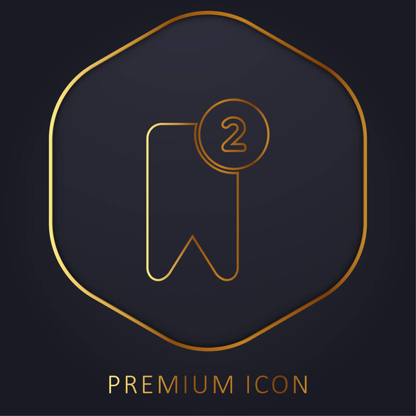 Záložka zlaté čáry prémie logo nebo ikona - Vektor, obrázek