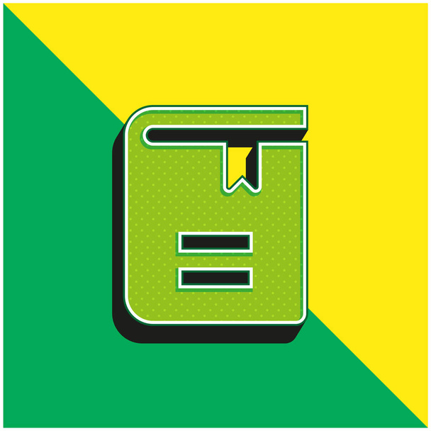 Boek Groen en geel modern 3D vector icoon logo - Vector, afbeelding