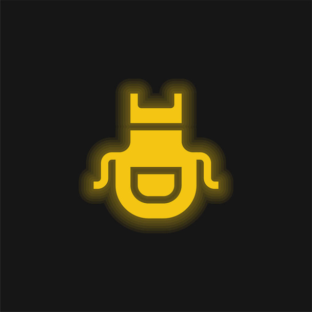 Zástěra žlutá zářící neonová ikona - Vektor, obrázek