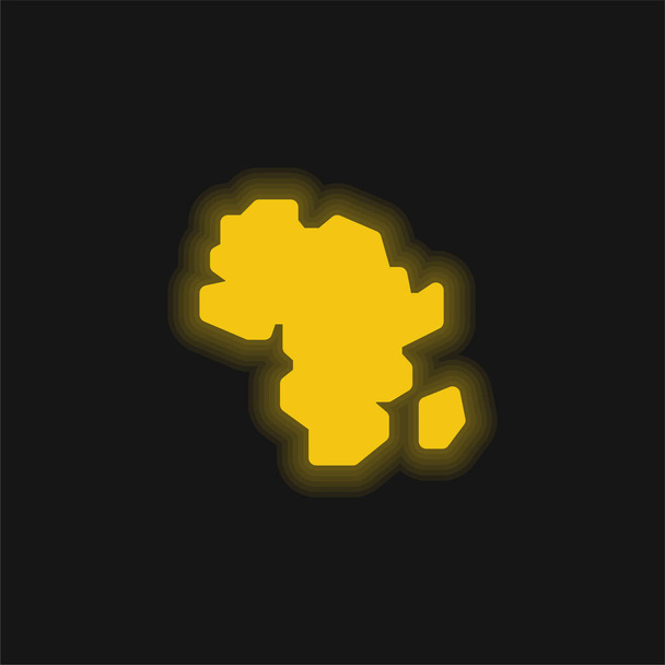 Afrika geel gloeiend neon icoon - Vector, afbeelding