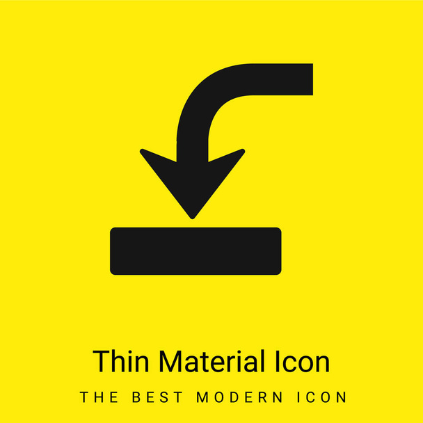 Arrow Into Drive Symbol minimal bright yellow material icon - Vector, Image