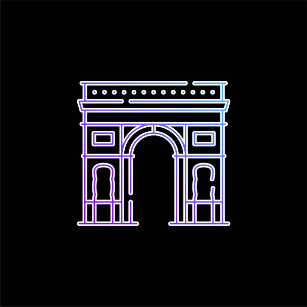 Arch Of Triumph blauw gradiënt vector pictogram - Vector, afbeelding
