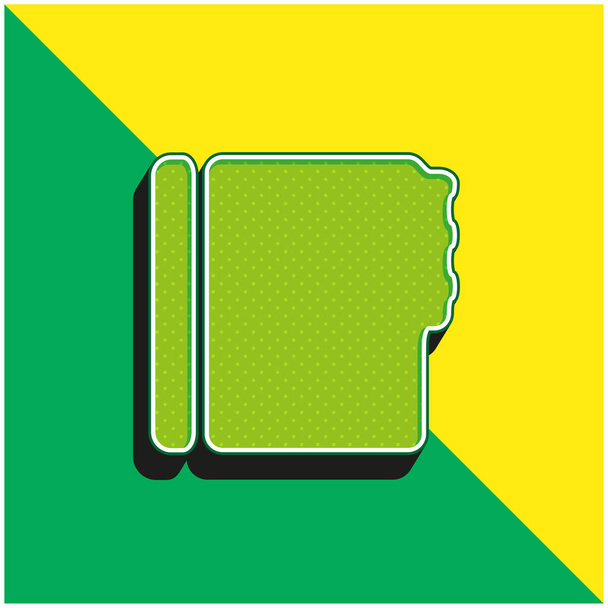 Адресная книга Black Shape Green и желтый современный 3d векторный логотип - Вектор,изображение