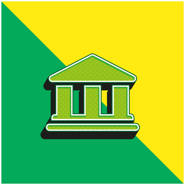 Bank Zelená a žlutá moderní 3D vektorové logo ikony - Vektor, obrázek