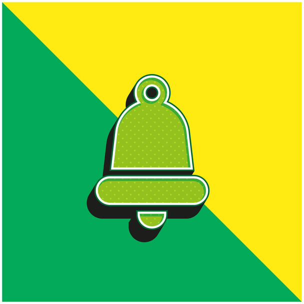 Bell Green ve sarı modern 3D vektör simgesi logosu - Vektör, Görsel