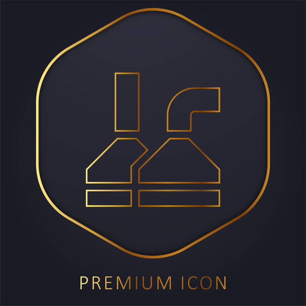 Sörfőzde arany vonal prémium logó vagy ikon - Vektor, kép
