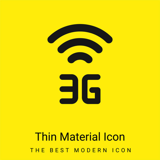 3g minimal bright yellow material icon - Vector, Image