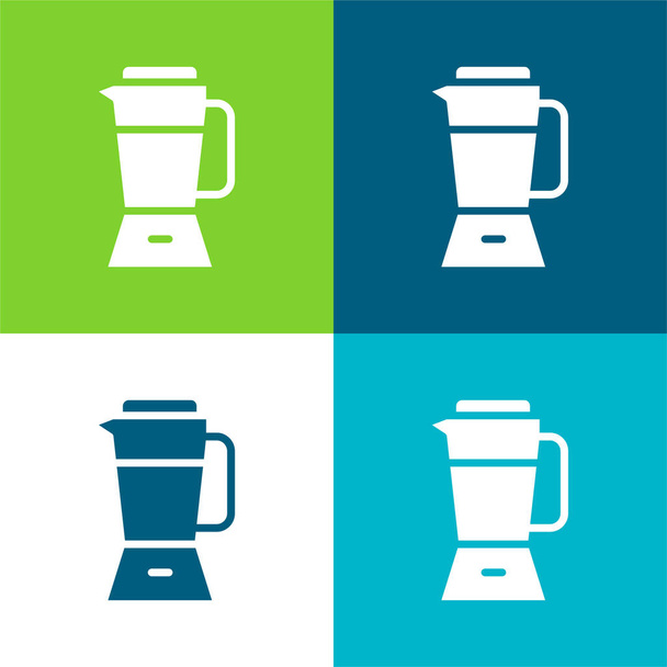 Blender Lapos négy szín minimális ikon készlet - Vektor, kép