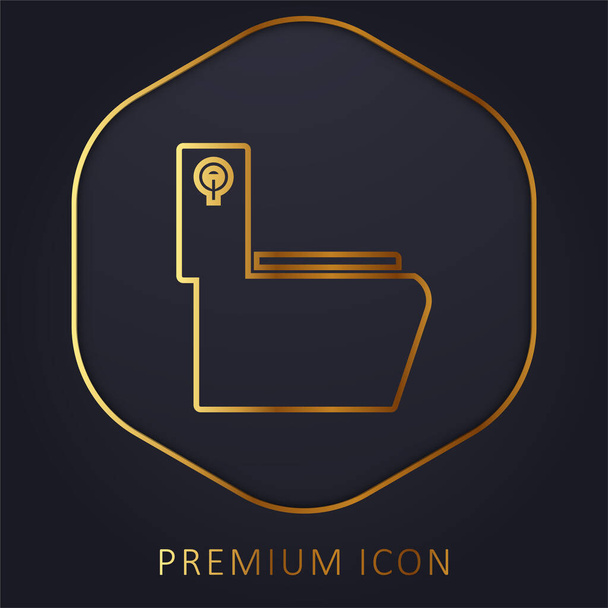 Bathroom golden line premium logo or icon - Vector, Image