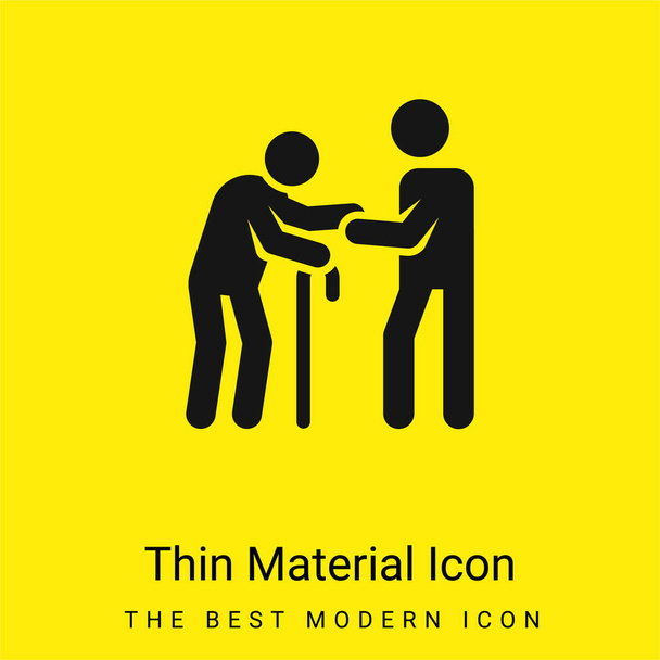 Assistentie minimaal helder geel materiaal icoon - Vector, afbeelding