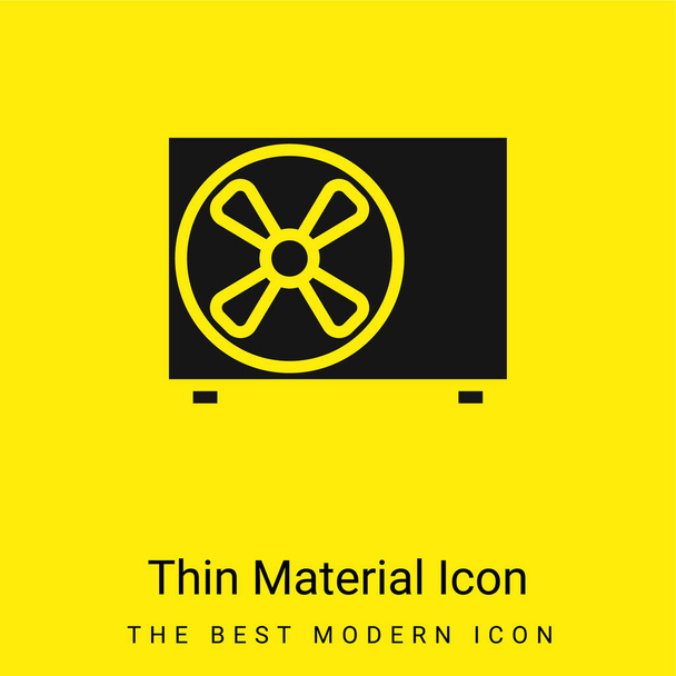 Air Conditioning minimal bright yellow material icon - Vector, Image