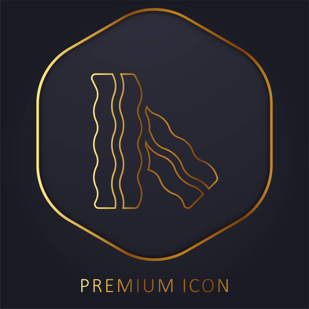 Bacon línea dorada logotipo premium o icono - Vector, imagen