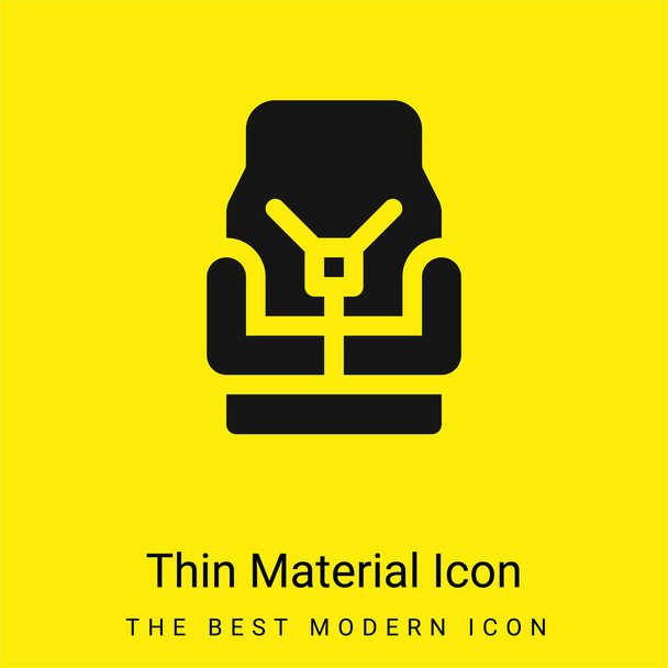 Baby Chair minimal bright yellow material icon - Vector, Image
