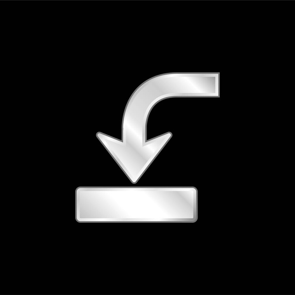Arrow Into Drive - серебряная металлическая икона - Вектор,изображение