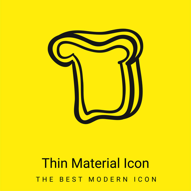 pain tranche dessiné à la main nourriture minimale jaune vif icône matérielle - Vecteur, image