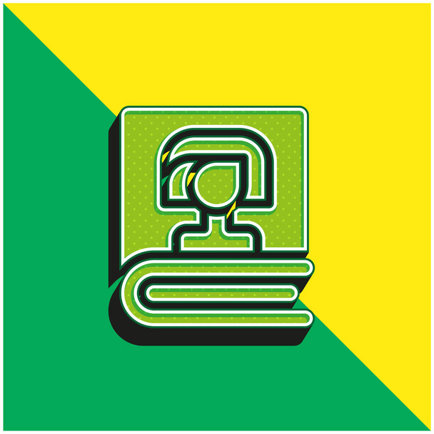 Kirja Vihreä ja keltainen moderni 3d vektori kuvake logo - Vektori, kuva