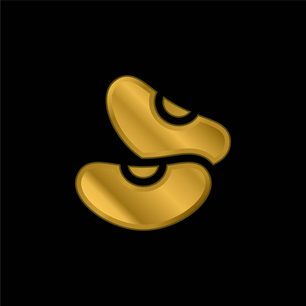 Fasola złocona metaliczna ikona lub wektor logo - Wektor, obraz