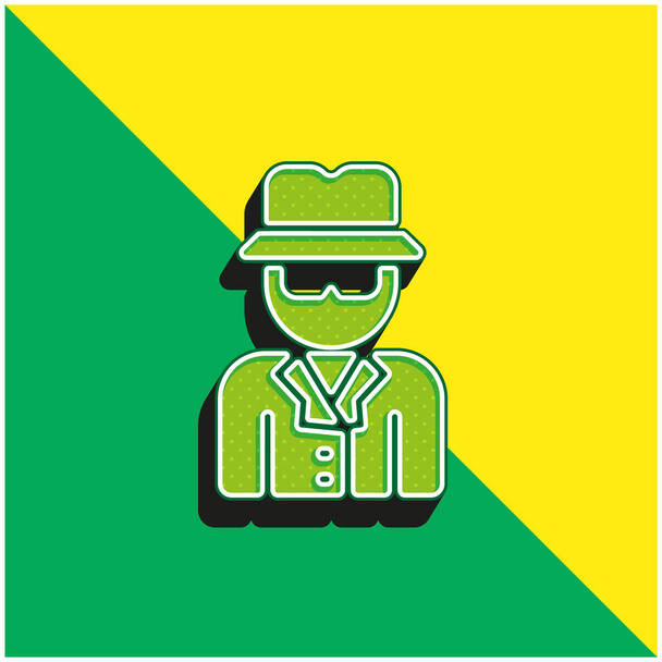 Anonyme Logo vectoriel 3D moderne vert et jaune - Vecteur, image