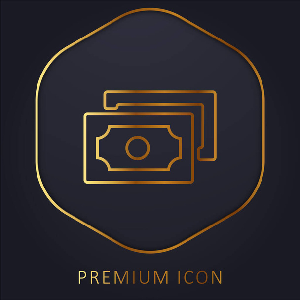 Banknoten goldene Linie Premium-Logo oder Symbol - Vektor, Bild