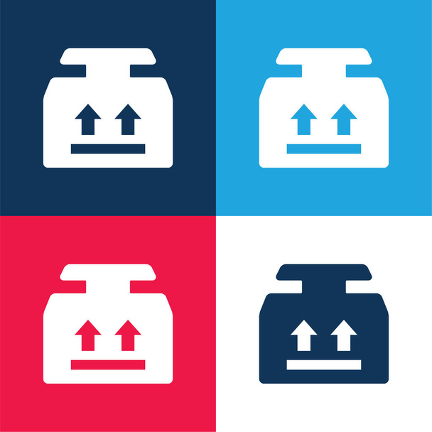 Casella blu e rosso quattro set icona minimale colore - Vettoriali, immagini