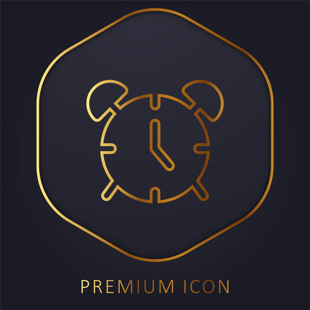 Alarm Zegar złotej linii logo premium lub ikona - Wektor, obraz