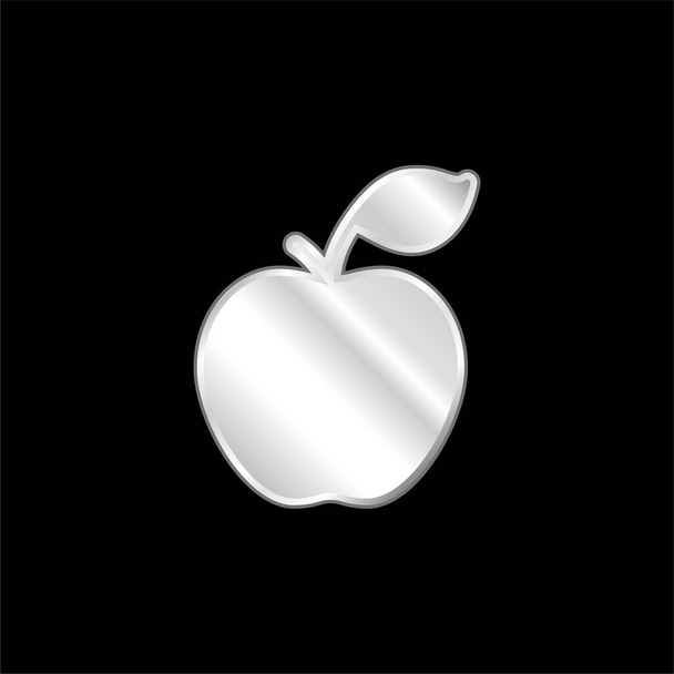 Apple plateado icono metálico - Vector, imagen