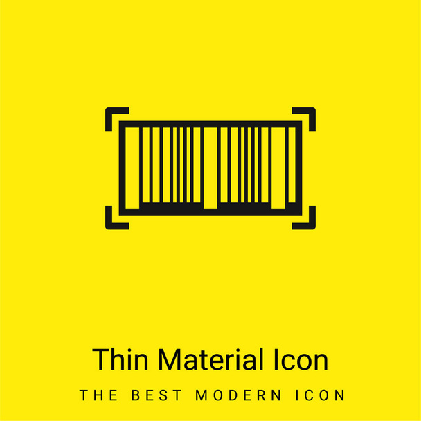 Bar Code minimal bright yellow material icon - Vector, Image