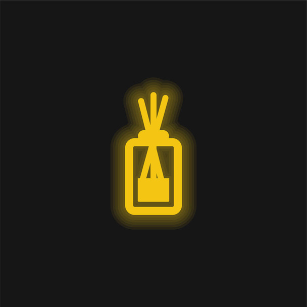 Aromaterapi sarı parlak neon simgesi - Vektör, Görsel