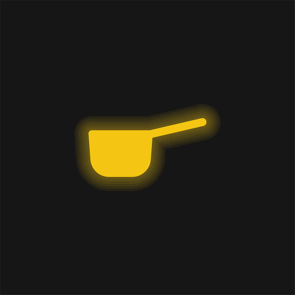 Big Saucepan yellow glowing neon icon - Vector, Image