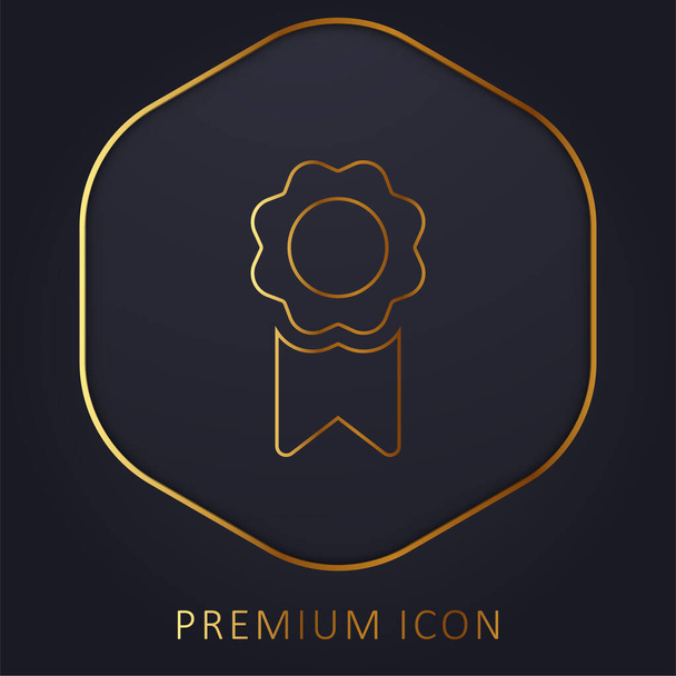 Insignia de línea dorada logotipo premium o icono - Vector, imagen