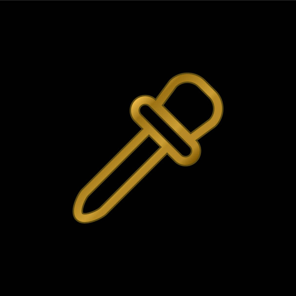 Baby Medicine Dropper Altın kaplama metalik ikon veya logo vektörü - Vektör, Görsel