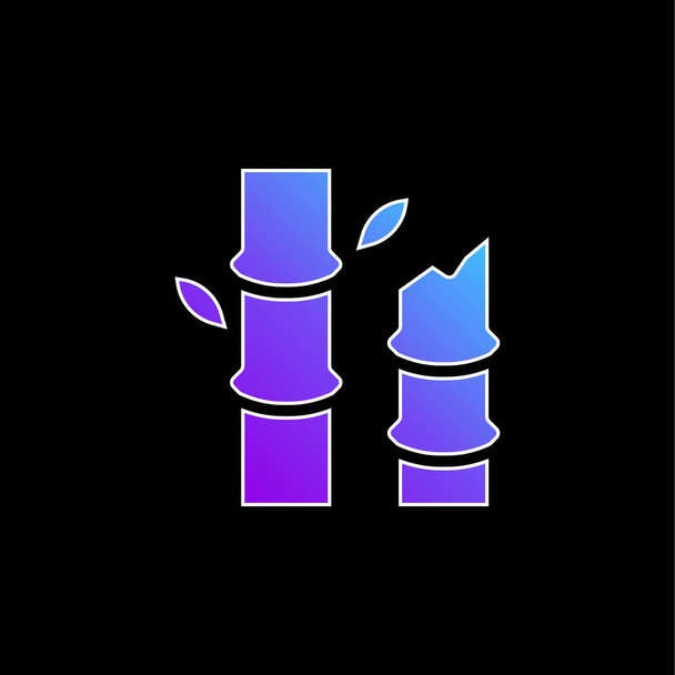 Bambú azul gradiente icono de vector - Vector, imagen