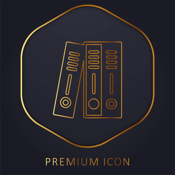 Binder linha dourada logotipo premium ou ícone - Vetor, Imagem