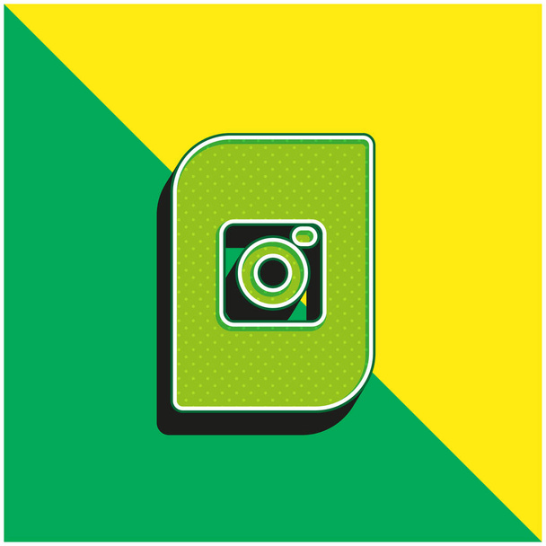 Album Logo vectoriel 3D moderne vert et jaune - Vecteur, image
